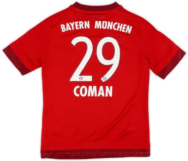 adidas 2015-16 Bayern Munich Home Shirt Coman #29 - 9/10 - (M.Boys)