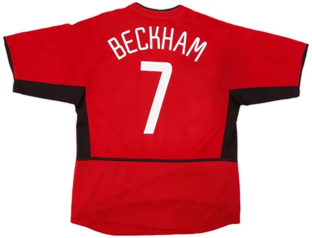 Nike 2002-04 Manchester United Home Shirt Beckham #7 - 5/10 - (L)