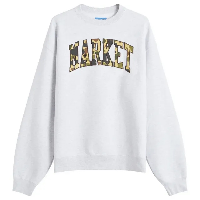 Market Men's Duck Camo Arc Crew Sweatshirt Ash