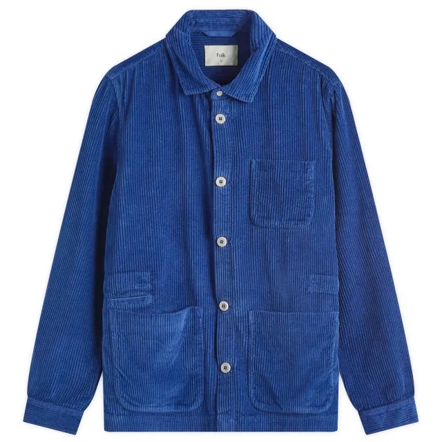 Folk Men's Assembly Jacket Bright Blue Heavy Cord