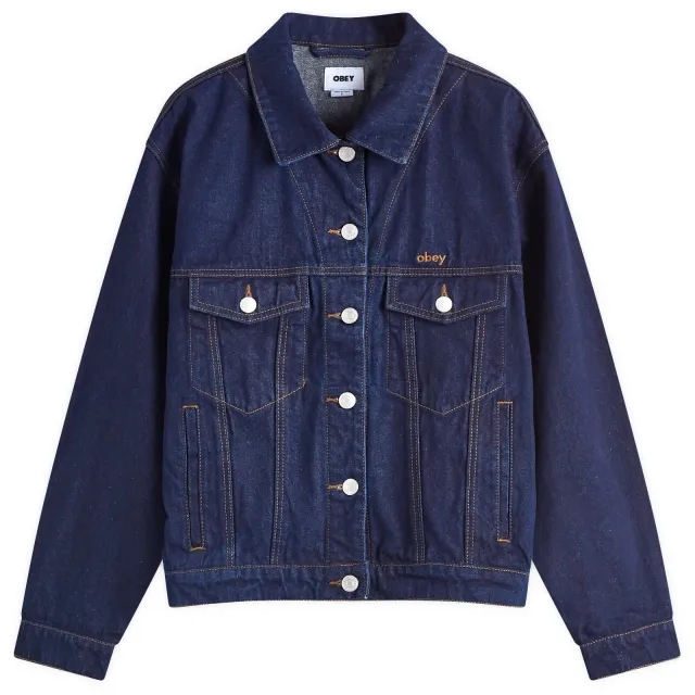 Obey Women's Juniper Oversized Trucker Jacket Rinse