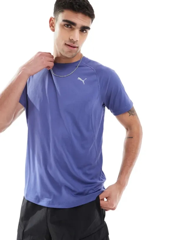 Puma Velocity Running T-Shirt In Blue Crystal-Purple