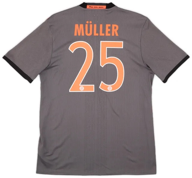 adidas 2016-17 Bayern Munich Player Issue Away Shirt Muller #25 - 9/10 - (L)