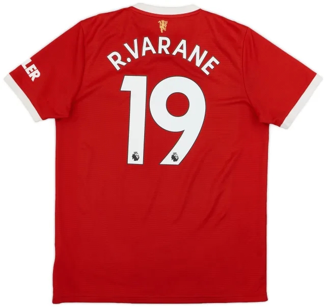 adidas 2021-22 Manchester United Home Shirt R. Varane #19 - 6/10 - (L)