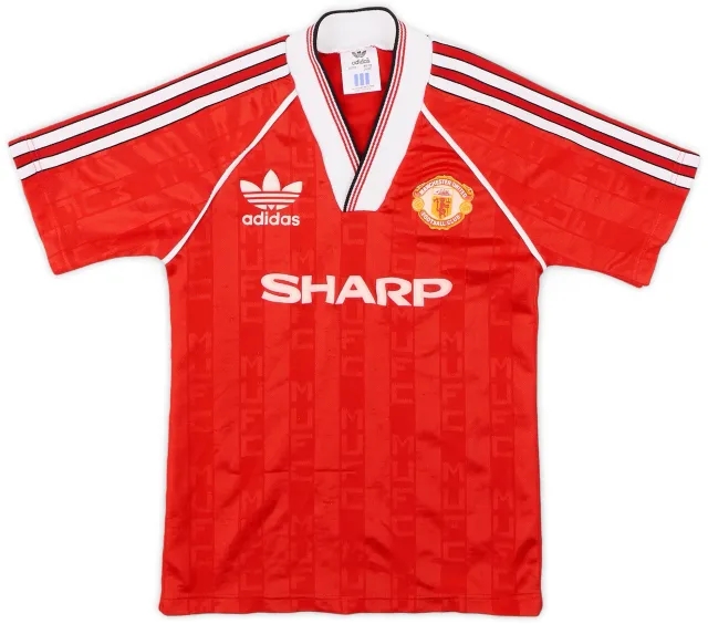 adidas 1988-90 Manchester United Home Shirt - 8/10 - (S.Boys)
