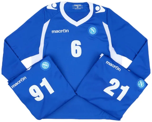 Macron 2014-15 Napoli Player Issue Training L/S Tee # - 7/10 - (XL)