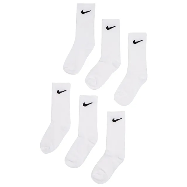 Nike Kids Crew 6 Pack Unisex Socks - White