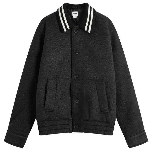 Obey Men's Saunders Rib Collar Jacket Black