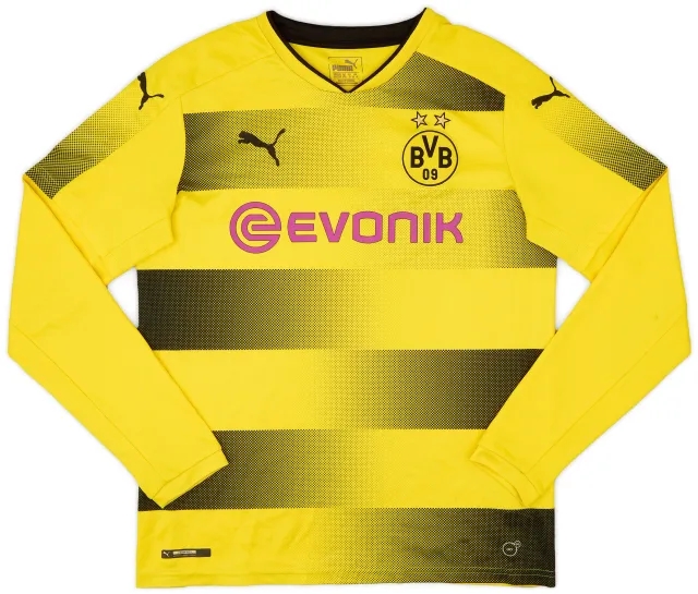 Puma 2017-18 Borussia Dortmund Home L/S Shirt - 7/10 - (XL.Boys)