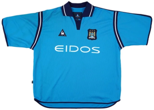LeCoqSportif 2001-02 Manchester City Home Shirt - 9/10 - (XL)