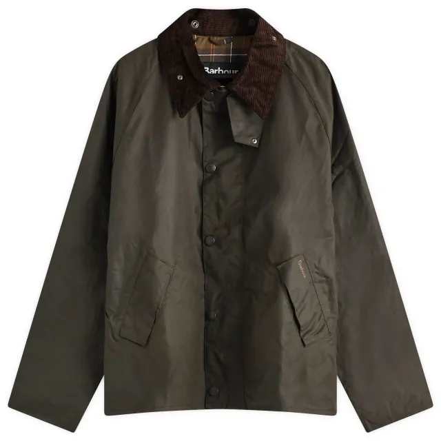 Barbour Men's OS Transport Wax Jacket Olive