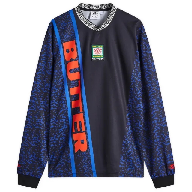 Butter Goods Men's x Umbro Goalie Long Sleeve Jersey Black / Blue