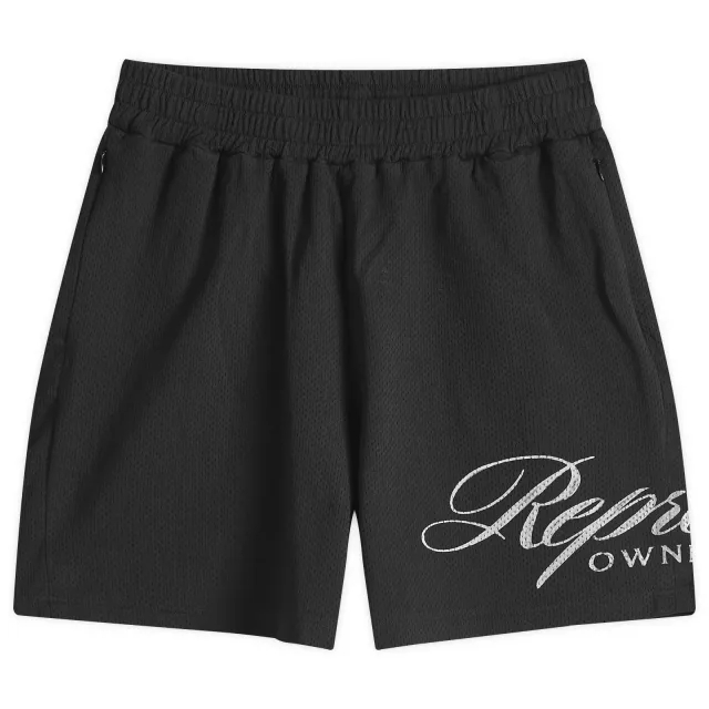 Represent Men's Owners Club Script Mesh Shorts Black