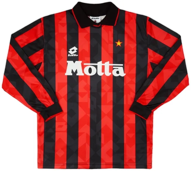 Lotto 1993-94 AC Milan Home L/S Shirt #9 - 9/10 - (L)