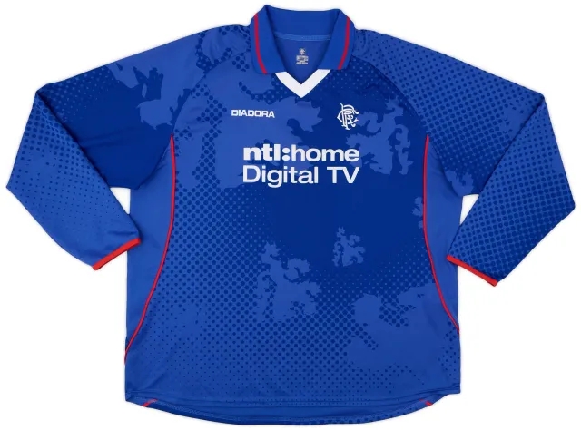 Diadora 2002-03 Rangers Home L/S Shirt - 9/10 - (3XL)