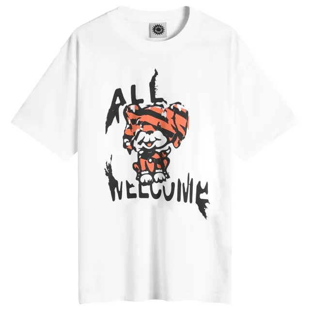 Good Morning Tapes Men's All Welcome Dog T-Shirt White