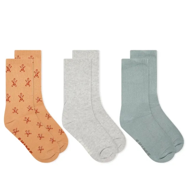 SKIMS Women's Sport Sock 3-Pack Gingerbread Multi