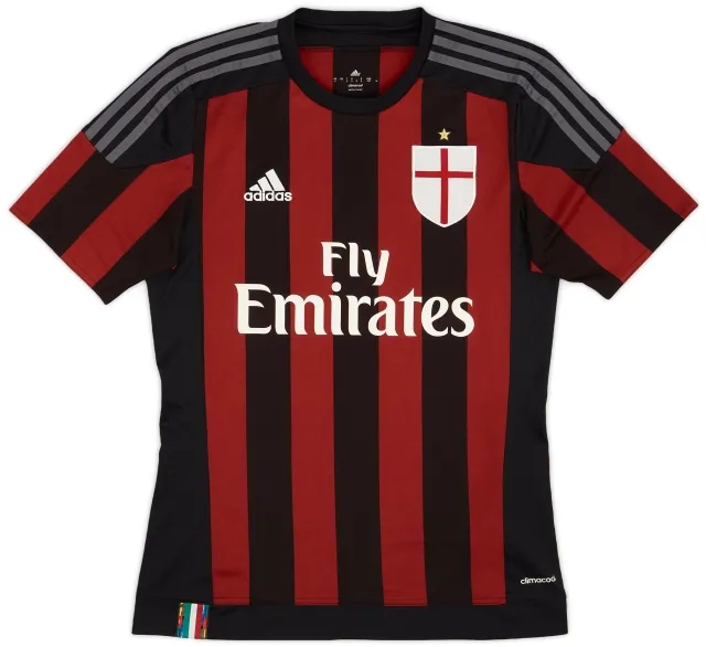 adidas 2015-16 AC Milan Home Shirt - 9/10 - (S)