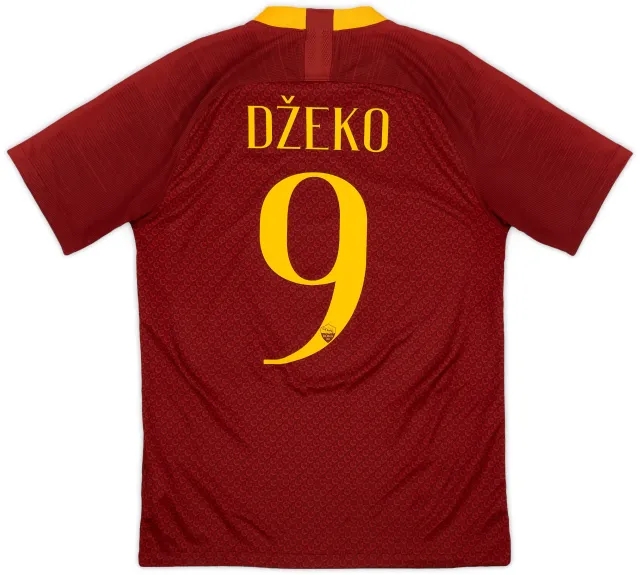 Nike 2018-19 Roma Home Shirt Dzeko #9 - 9/10 - (S)