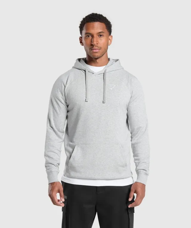 Gymshark Crest Hoodie - Light Grey Marl