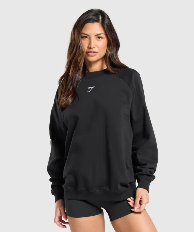 Gymshark Training Oversized Fleece Sweatshirt - Black