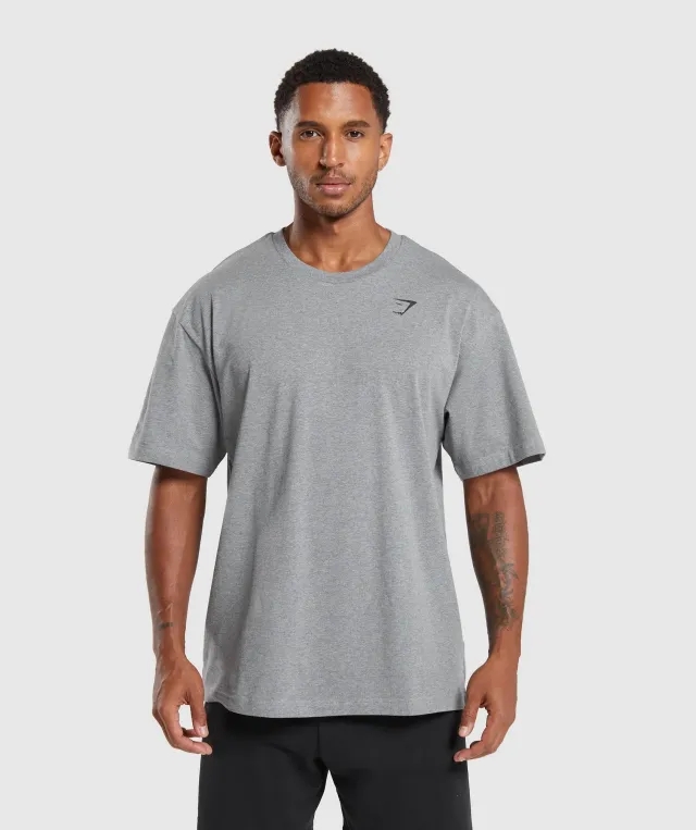 Asics Essential Oversized T-Shirt - Charcoal Grey Marl