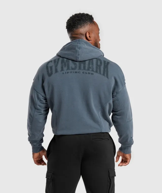 Gymshark Heritage Washed Hoodie - Titanium Blue