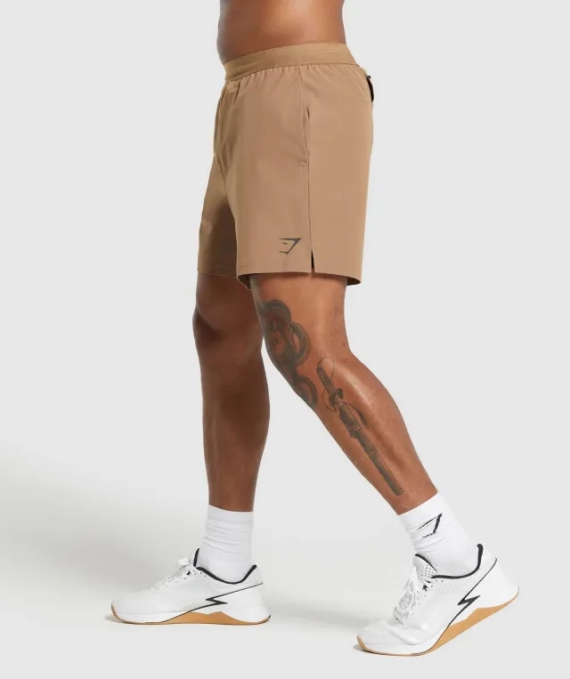 Gymshark Land to Water 6 Shorts - Caramel Brown