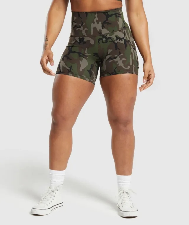 Gymshark Legacy Printed Shorts - Archive Brown