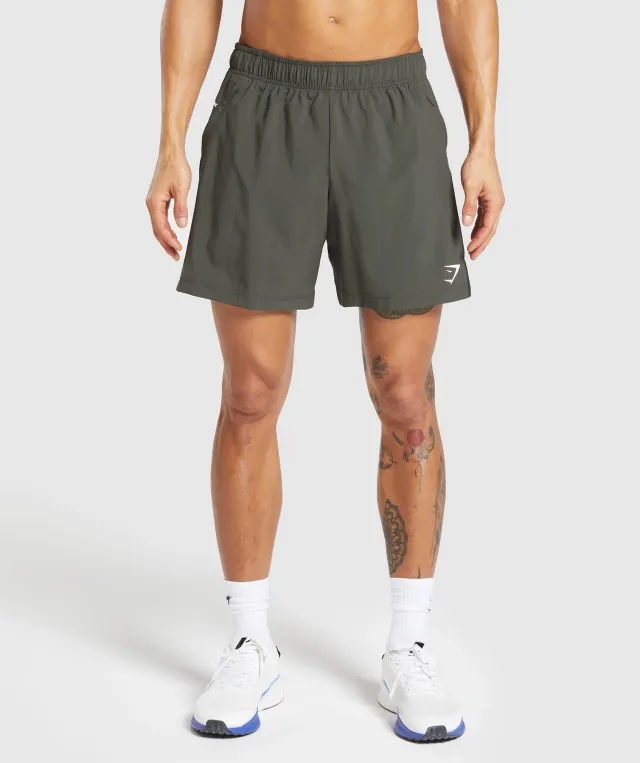Gymshark Sport 7 Shorts - Strength Green/Black