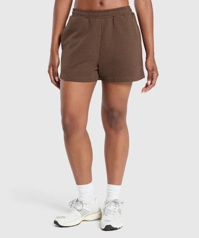 Gymshark Rest Day Sweat Shorts - Bros Cozy Brown Marl