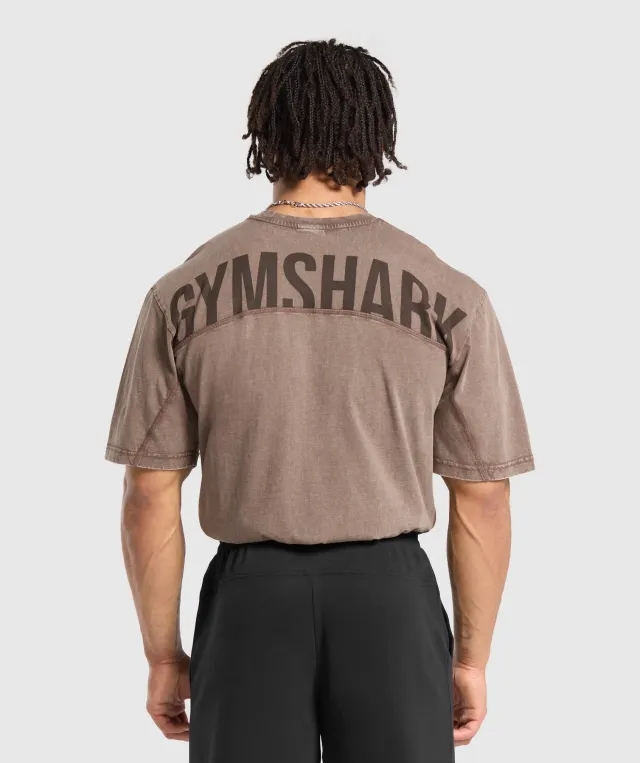 Gymshark Power Washed T-Shirt - Penny Brown