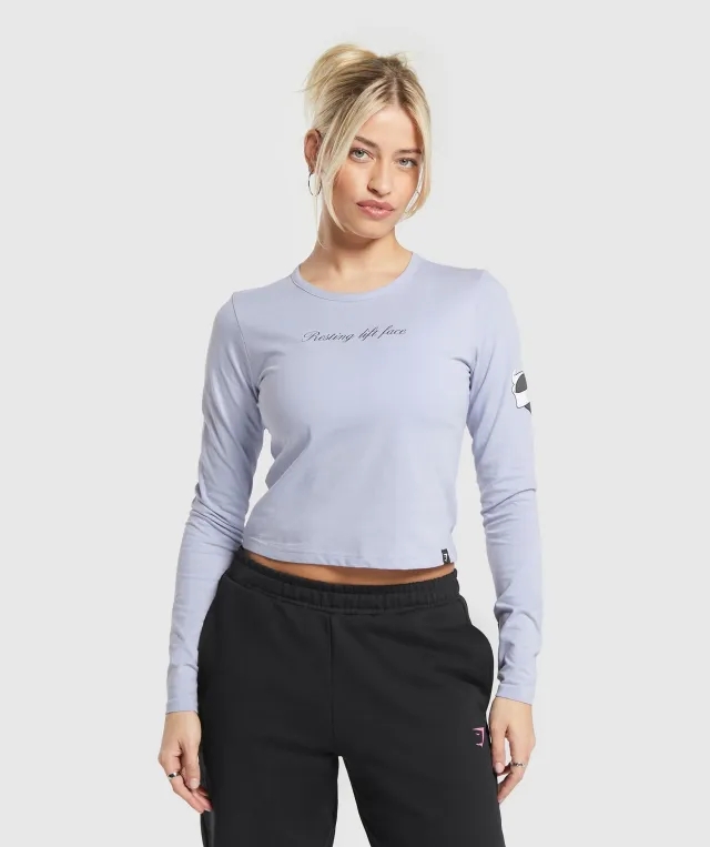Gymshark Tattoo Midi Long Sleeve T-Shirt - Silver Lilac
