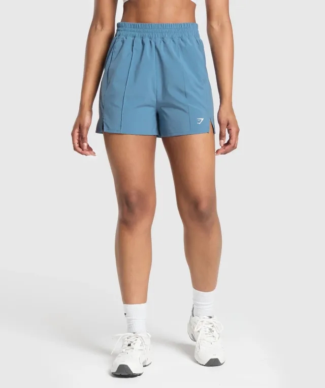Gymshark Pintuck Shorts - Faded Blue