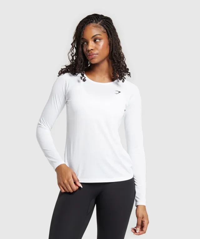 Gymshark Training Long Sleeve Top - White