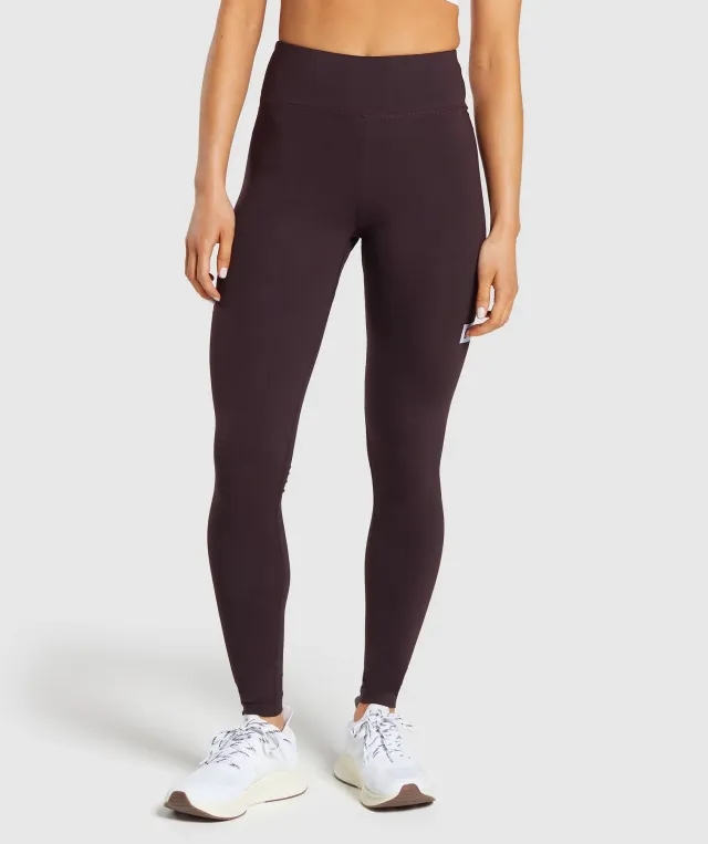Gymshark Block Cotton Leggings - Plum Brown