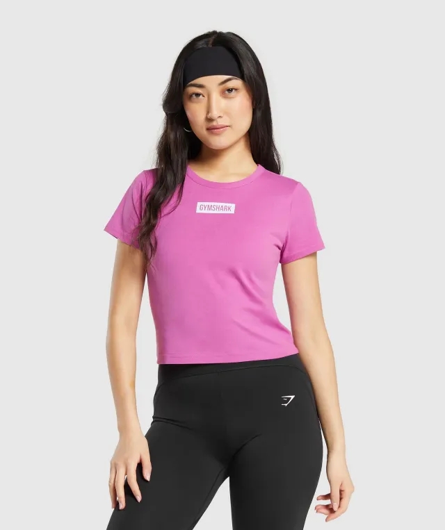 Gymshark Block Crop Top - Shelly Pink