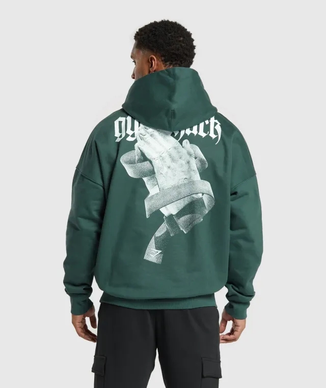 Gymshark Prayer Hands Hoodie - Fog Green