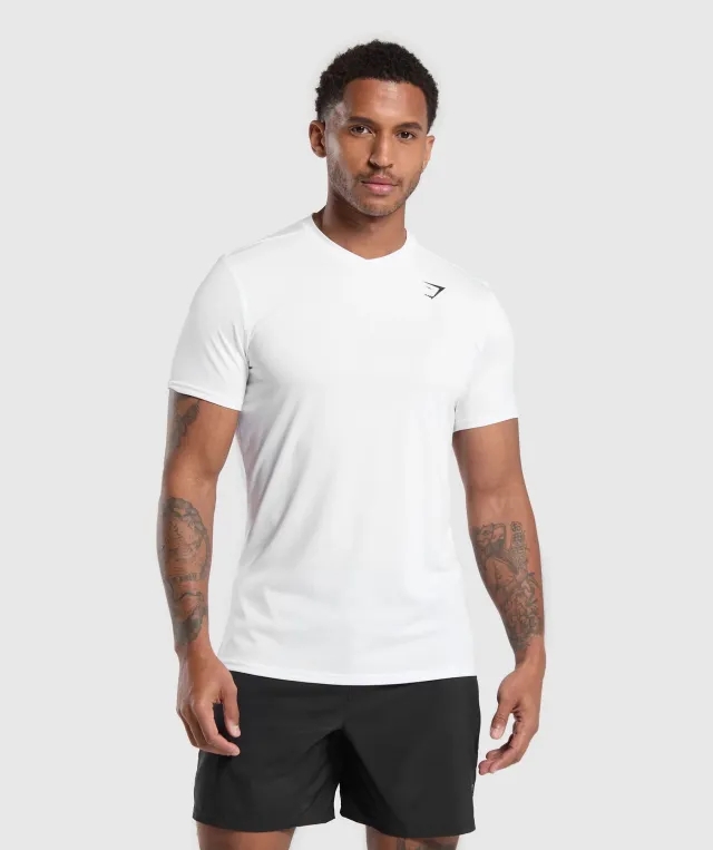 Gymshark Arrival V-Neck T Shirt - White
