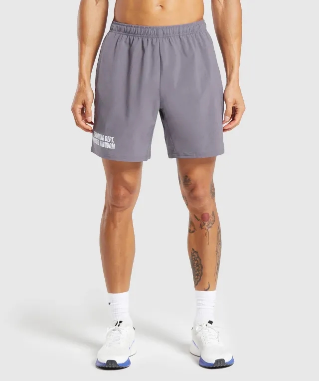 Gymshark Training Dept. UK 7 Shorts - Fog Purple