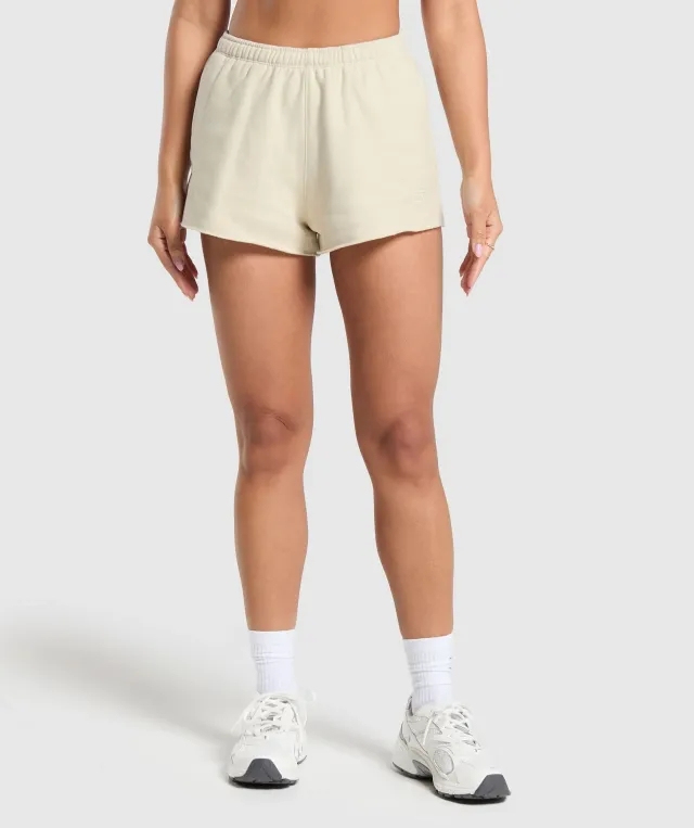 Gymshark Fleece Shorts - Ecru White