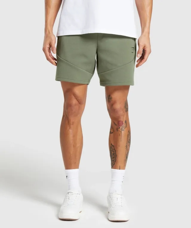 Gymshark Interlock Tech 6 Shorts - Base Green