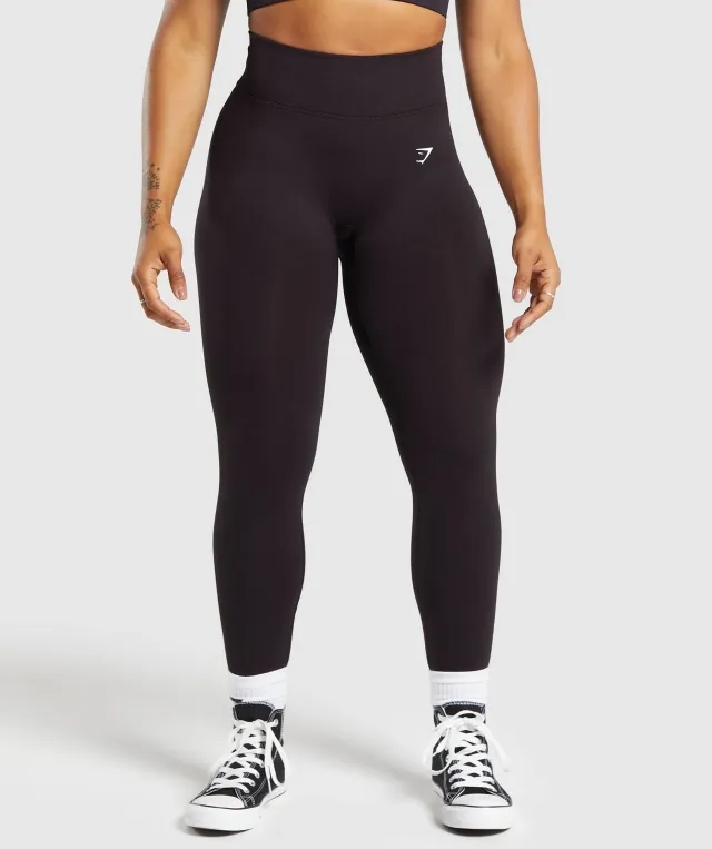 Gymshark Lift Contour Seamless Leggings - Depth Purple/Black Marl