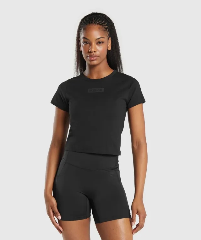 Gymshark Block Crop Top - Black