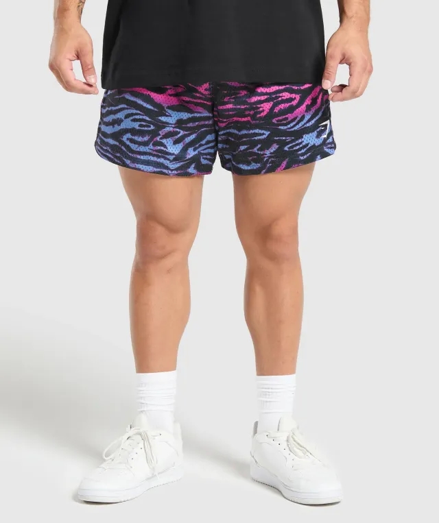 Gymshark Printed Mesh 5 Shorts - Physical Pink