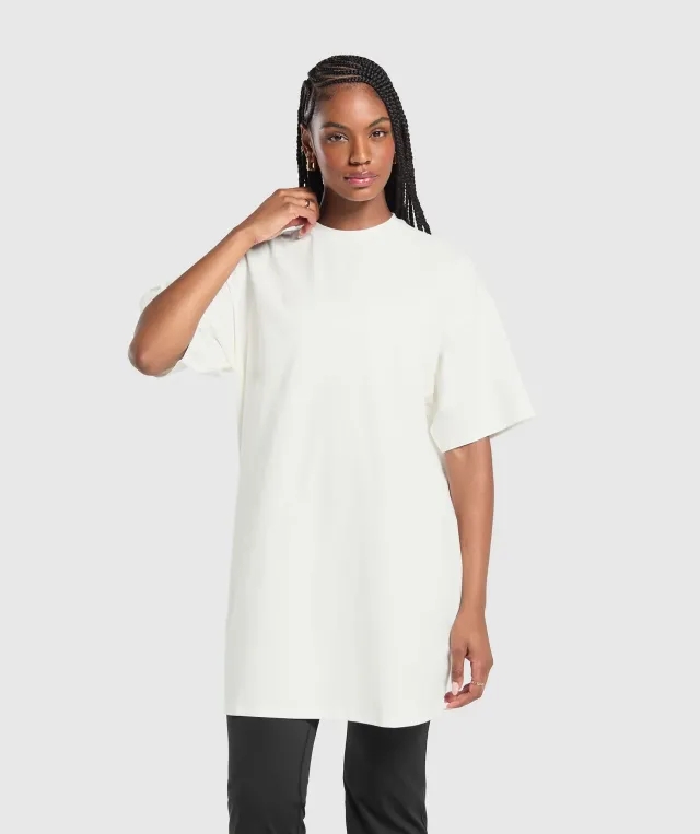Gymshark Oversized T-Shirt Dress - Soft White