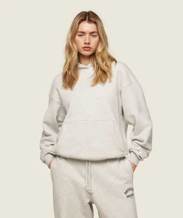 Gymshark Phys Ed Logo Hoodie - Light Grey Marl