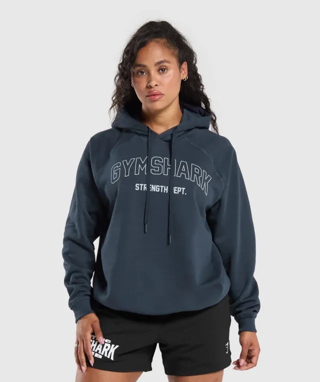 Gymshark Strength Department Oversized Hoodie - Heavy Blue