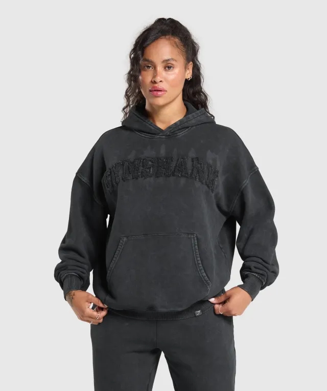 Gymshark Grunge Oversized Hoodie - Black