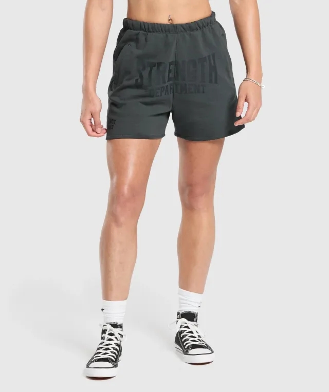 Gymshark Strength Department Graphic Shorts - Asphalt Grey